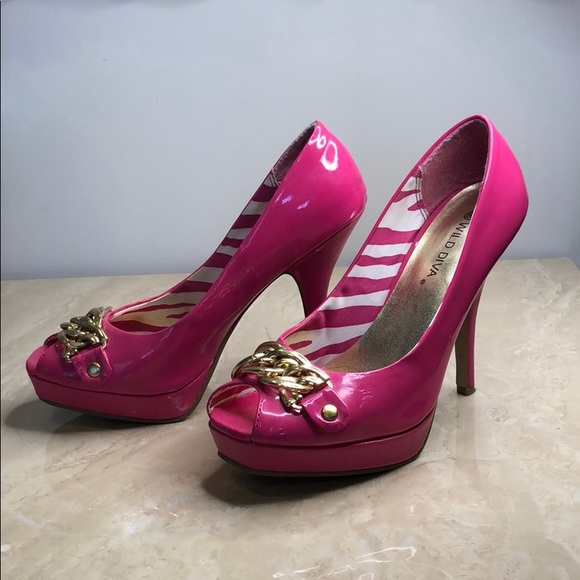Wild Diva pump open toes pink babies high heel - Picture 3 of 8